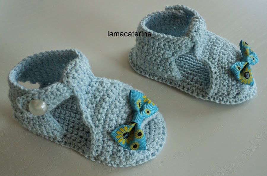 sandalias a crochet para bebe patrones